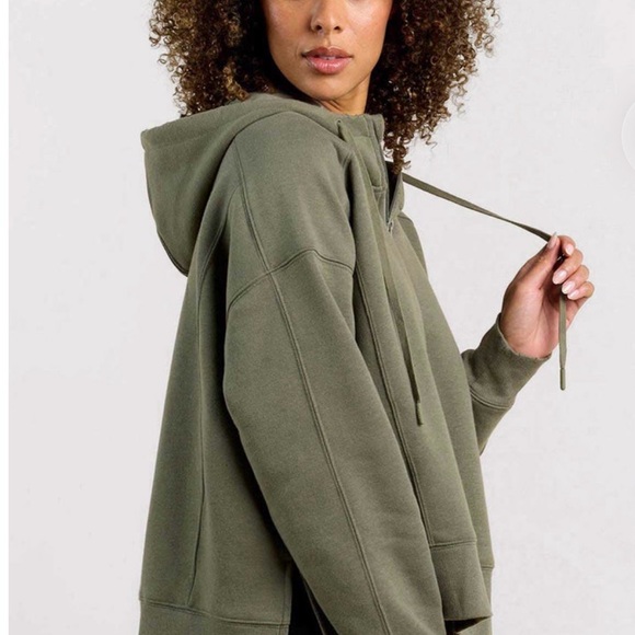 Nuuds Vintage Fleece Olive Green Hoodie - Picture 2 of 7